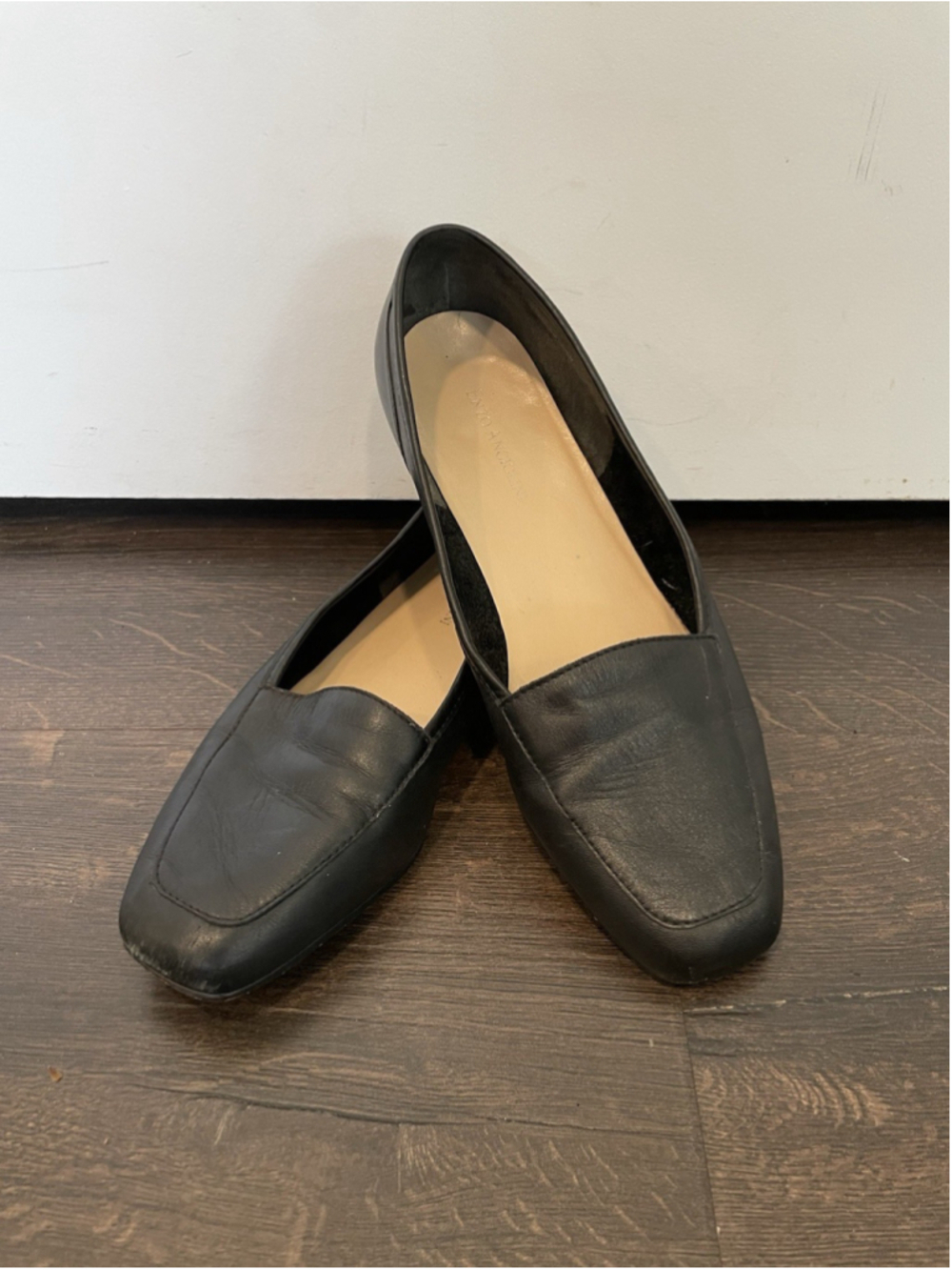 Enzo Angiolini Liberty Black Loafers Women’s Size 8.5M SlipOn Square Toe Leather